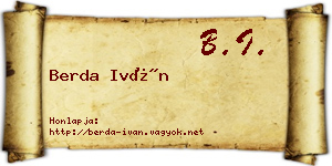 Berda Iván névjegykártya