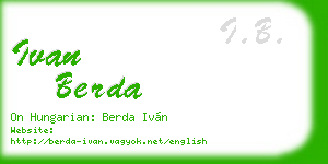 ivan berda business card